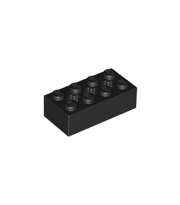 Black Technic, Brick 2 x 4 with 3 Axle Holes