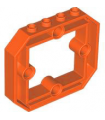 Reddish Orange Panel 1 x 6 x 4 1/3 with Window and 4 Pin Holes