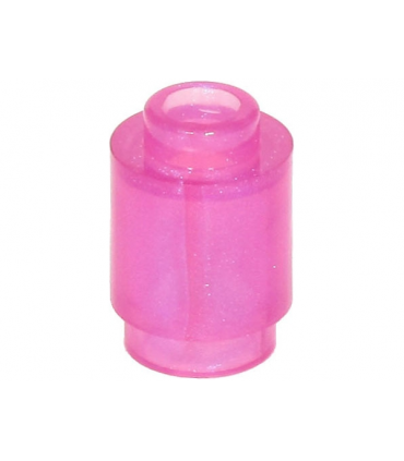 Satin Trans-Dark Pink Brick, Round 1 x 1