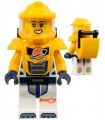 Astronaut - Female, White Spacesuit Bright L. Orange Arms, Bright L. Orange Helmet, Trans-Clear Visor, Bright Light Orange Armor