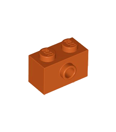 Dark Orange Brick, Modified 1 x 2 with Stud on Side with Bottom Stud Holder