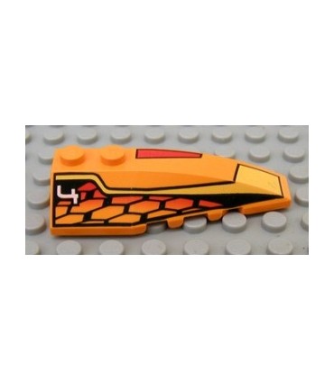 Medium Orange Wedge 6 x 2 Right with Racer Hot Scorcher 4 Pattern