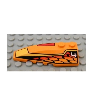 Medium Orange Wedge 6 x 2 Left with Racer Hot Scorcher 4 Pattern