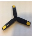 Black Propeller 3 Blade 9 Diameter with Center Recessed with Black and Yellow Squares Pattern (Stickers) - Set 60116