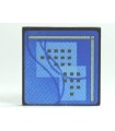 Black Road Sign 2 x 2 Square with Clip with Curved Blue Lines and Small Black Squares Pattern (Computer Screen)