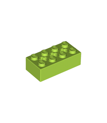 Lime Technic, Brick 2 x 4 with 3 Axle Holes