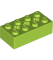 Lime Technic, Brick 2 x 4 with 3 Axle Holes