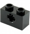 Black Technic, Brick 1 x 2 with Axle Hole
