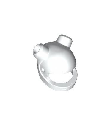 White Minifigure, Headgear Helmet Motorcycle with 2 Angled Holes for Bars