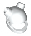 White Minifigure, Headgear Helmet Motorcycle with 2 Angled Holes for Bars