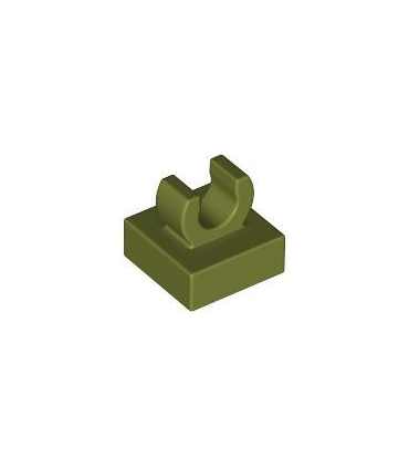 Olive Green Tile, Modified 1 x 1 with Open O Clip