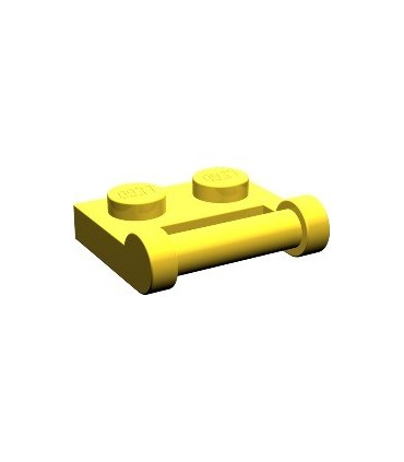 Yellow Plate, Modified 1 x 2 with Handle on Side - Closed Ends