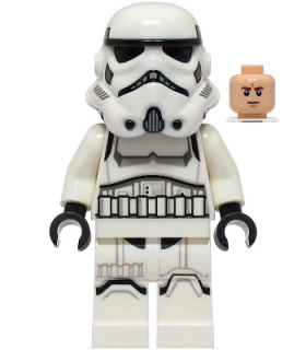 Imperial Stormtrooper - Male, Dual Molded Helmet with Light Bluish Gray Panels on Back, Shoulder Belts, Light Nougat Head
