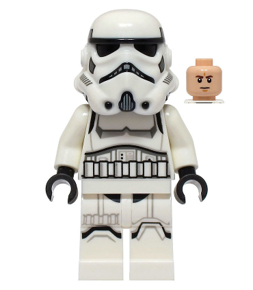 Imperial Stormtrooper - Male, Dual Molded Helmet with Light Bluish Gray Panels on Back, Shoulder Belts, Light Nougat Head