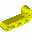 Neon Yellow Technic, Liftarm, Modified Bent Thick L-Shape 2 x 4