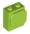 Lime Brick, Modified 1 x 2 x 2 with Paper / Photo Holder