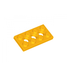 Bright Light Orange Technic, Plate 2 x 4 with 3 Holes