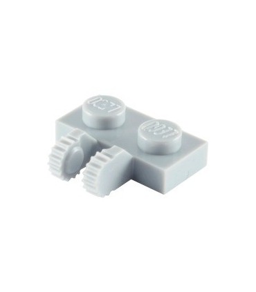 Light Bluish Gray Hinge Plate 1 x 2 Locking with 2 Fingers on Side
