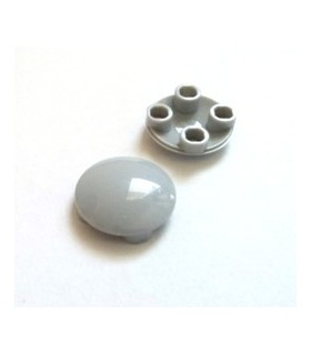 Light Bluish Gray Plate, Round 2 x 2 with Rounded Bottom