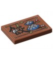 Reddish Brown Tile 2 x 3 with Dumplings Menu, Chinese Logogram '餃' (Dumpling) and Number 5 and 10 Pattern (Sticker) - Set 80116