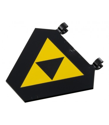 Black Flag 5 x 6 Hexagonal with 3 Yellow Triangles Blacktron I Logo Pattern