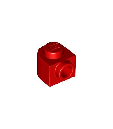Red Brick, Round 1 x 1 x 2/3 Half Circle Extended with Stud on Side