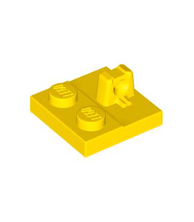 Yellow Hinge Plate 2 x 2 Locking with 1 Finger on Top