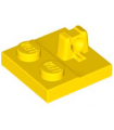 Yellow Hinge Plate 2 x 2 Locking with 1 Finger on Top