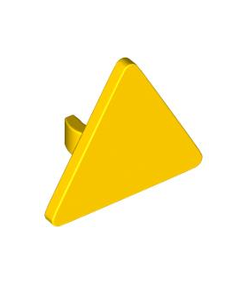 Yellow Road Sign 2 x 2 Triangle with Open O Clip