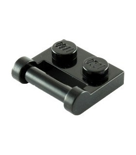 Black Plate, Modified 1 x 2 with Handle on Side - Closed Ends