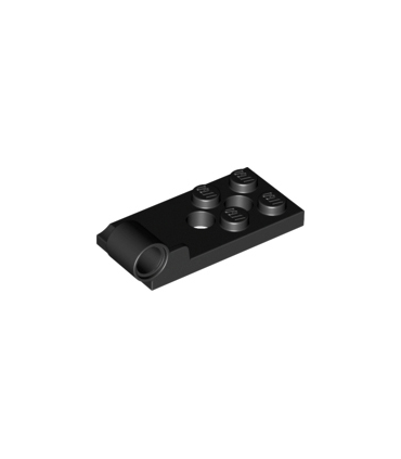 Black Hinge Plate 2 x 4 with Pin Hole and 2 Holes - Bottom