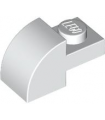 White Slope, Curved 2 x 1 with Recessed Stud