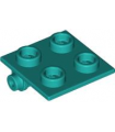 Dark Turquoise Hinge Brick 2 x 2 Top Plate