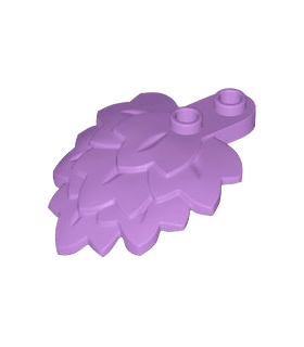 Medium Lavender Plant Plate, Round 1 x 2 with Layered Leaves