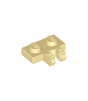 Tan Hinge Plate 1 x 2 Locking with 2 Fingers on Side