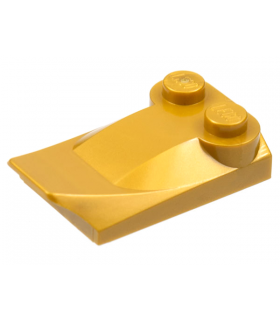 Pearl Gold Slope, Curved 3 x 2 x 2/3 with 2 Studs, Wing End