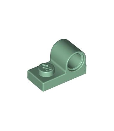 Sand Green Plate, Modified 1 x 2 with Pin Hole on Top
