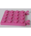 Dark Pink Plate, Modified 4 x 4 with 2 Open O Clips (Horizontal Grip)