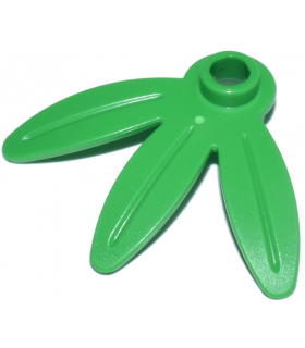 Bright Green Plant Plate, Round 1 x 1 with 3 Thin Leaves