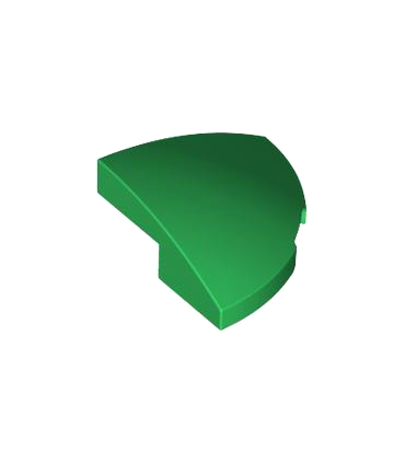 Green Slope, Curved 2 x 2 x 2/3 Corner Round