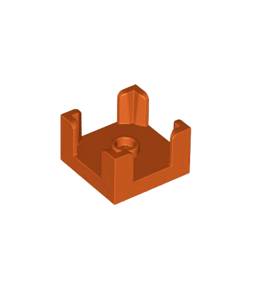 Dark Orange Container, Box 2 x 2 x 1 Half with Stud and 4 Corner Supports