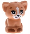 Nougat Cat, Friends, Kitten, Sitting with Black Eyes, Nose and Mouth, Bright Pink Tongue, White Muzzle and Dark Orange Paws