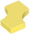 Bright Light Yellow Tile, Modified 2 x 2 with 2 1 x 1 Curved Cutouts (Double Arrow)