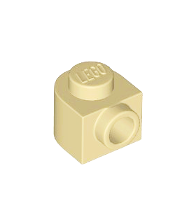 Tan Brick, Round 1 x 1 x 2/3 Half Circle Extended with Stud on Side