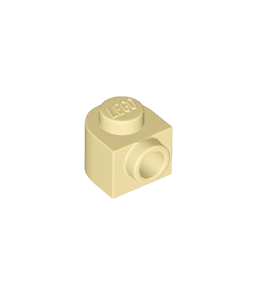 Tan Brick, Round 1 x 1 x 2/3 Half Circle Extended with Stud on Side