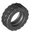 Black Tire 17.5mm D. x 6mm with Shallow Staggered Treads - Band Around Center of Tread