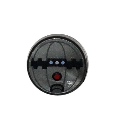Flat Silver Tile, Round 1 x 1 with SW Thermal Detonator with Red Button Pattern