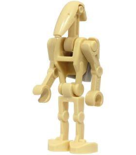 Battle Droid - Tan, Angled Arms, Light Bluish Gray Clip on Back