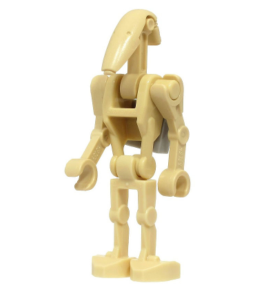 Battle Droid - Tan, Angled Arms, Light Bluish Gray Clip on Back