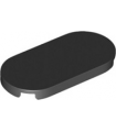 Black Tile, Round 2 x 4 Oval